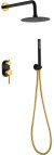 Душевая система Boheme Uno 464-BG Черная матовая Золото 
