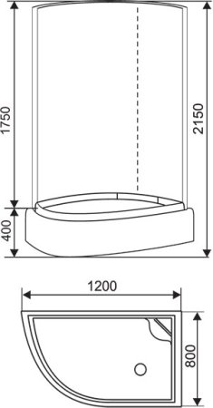 Душевая кабина Arcus S-09G R тонированное стекло 