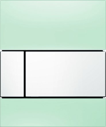Кнопка смыва TECE Square Urinal 9242803 зеленое стекло, кнопка белая 