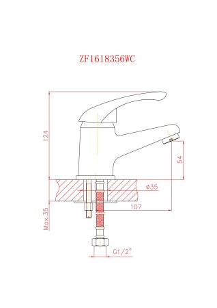 Смеситель для раковины серый HAIBA CRON CN1003-8 