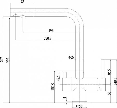 Смеситель для кухонной мойки Zorg Inox SZR-7039 
