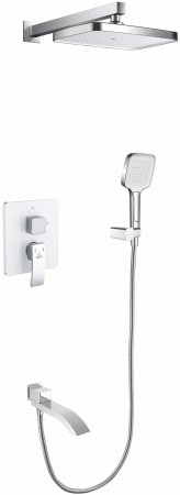 Душевая система встраиваемая Rose R1535F, белый/хром 