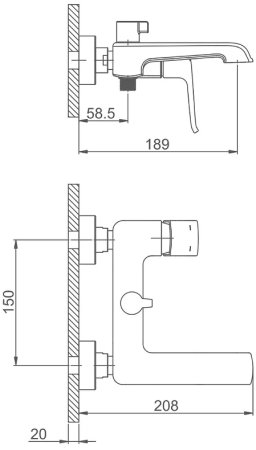 Смеситель для ванны Gappo G50 G3250-8 Хром 