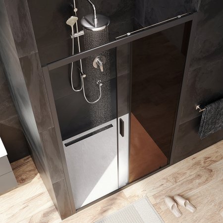 Душевая дверь AM.PM Gem 120 W90G-120-1-195BBr профиль Черный матовый стекло бронзовое-прозрачное 
