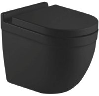 Унитаз CeramaLux 2198MB подвесной Черный матовый с сиденьем Микролифт Унитаз CeramaLux 2198MB подвесной Черный матовый с сиденьем Микролифт