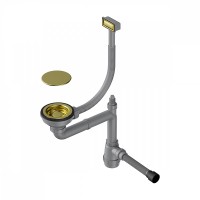 Сифон для мойки Omoikiri WK-1C-LG с прямоугольным переливом, светлое золото