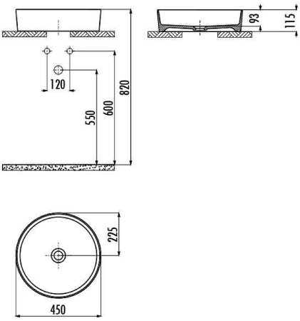 Раковина-чаша Creavit Loop 45 LP145-00AM00E-0000 Антрацит 