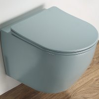 Унитаз CeramaLux 2197MLG подвесной Зеленый матовый с сиденьем Микролифт Унитаз CeramaLux 2197MLG подвесной Зеленый матовый с сиденьем Микролифт
