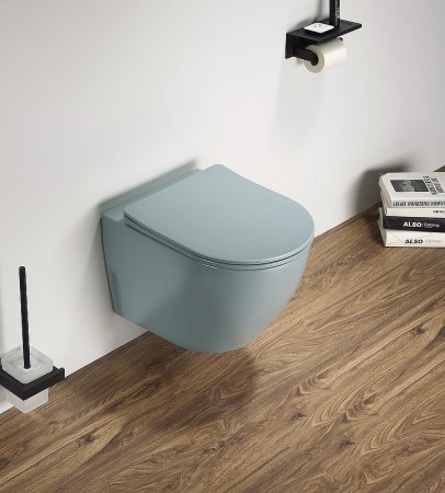 Унитаз CeramaLux 2197MLG подвесной Зеленый матовый с сиденьем Микролифт 