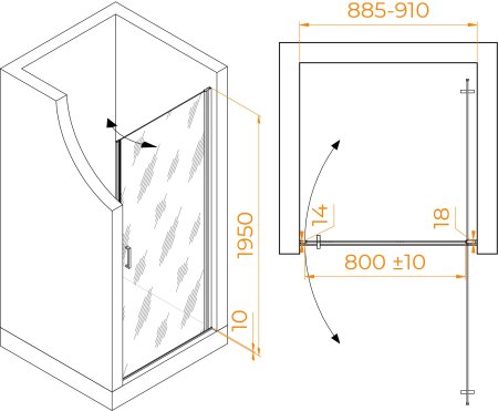Душевая дверь RGW LE-003Gr 900 