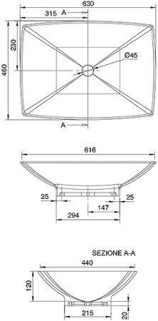 Раковина-чаша Scarabeo Thin Line 63 8046 Белая 