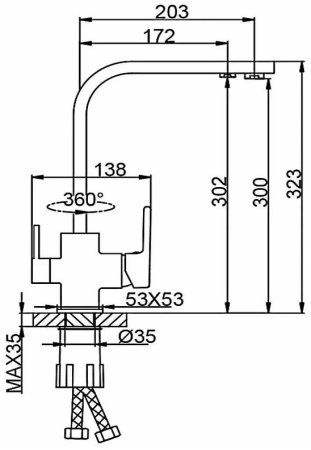 Смеситель для кухни Frap H60 F4360 Хром 