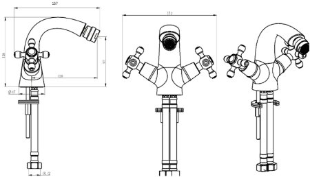 Смеситель для биде Boheme Medici Presente 316 Бронза 