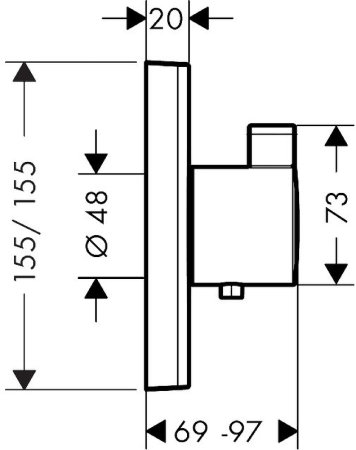Смеситель для душа Hansgrohe ShowerSelect 15760000 с термостатом Хром 
