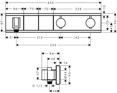 Смеситель для душа Hansgrohe RainSelect 15355400 с термостатом Белый Хром 