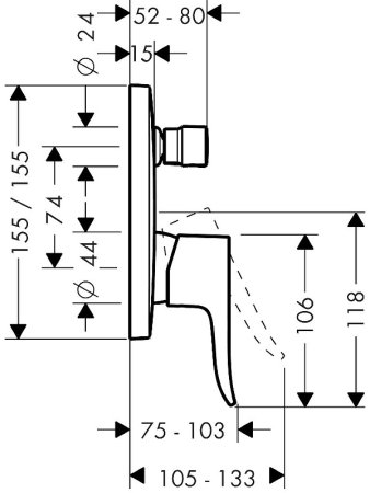 Смеситель для душа Hansgrohe Metris 31451000 Хром 