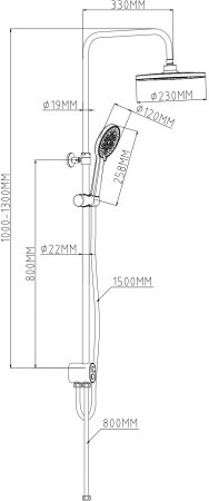 Душевая система ESKO (ST1350N) 