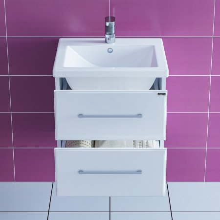 Тумба Санта Омега 50 подвесная с умывальником Фостер 50 