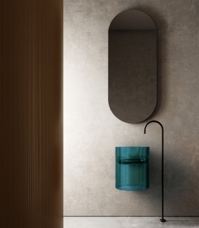 Раковина подвесная прозрачная ABBER Kristall AT2704Aquamarin бирюзовая 