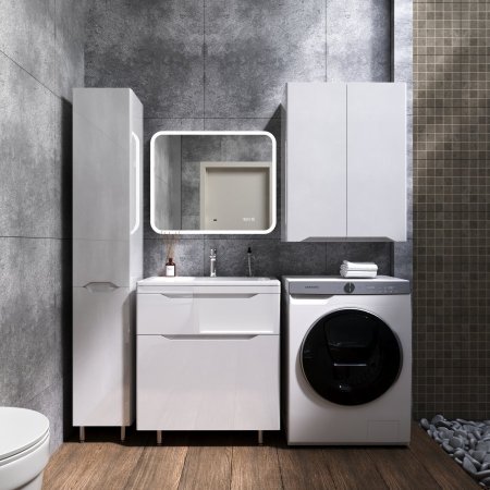 Колонна универсальная "Марелла L" с корзиной, Люкс антискрейтч белый глянец, PLUS 