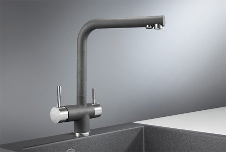 Смеситель Granula GR-2305 для кухонной мойки, графит 