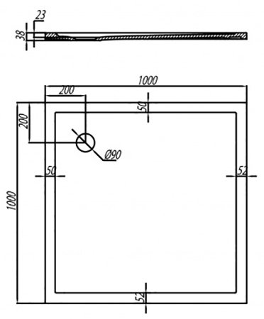 Душевой поддон из искусственного камня Aquaton Калифорния 100x100 1A714636CA010 Белый 