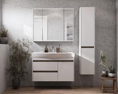 Шкаф пенал Aquaton Нортон 34 L 1A249403NT01L подвесной Белый глянец 