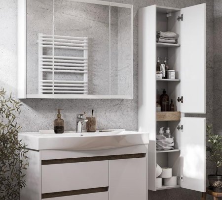 Шкаф пенал Aquaton Нортон 34 L 1A249403NT01L подвесной Белый глянец 