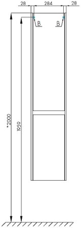 Шкаф пенал Aquaton Нортон 34 L 1A249403NT01L подвесной Белый глянец 