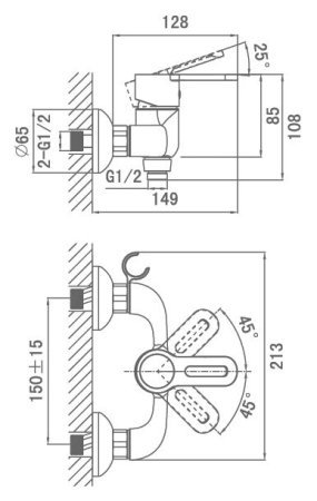 Смеситель D&K Paulinus Rhein DA1353101 для душа 