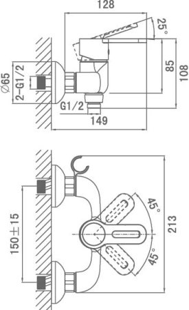 Смеситель D&K Paulinus Rhein DA1353101 для душа 