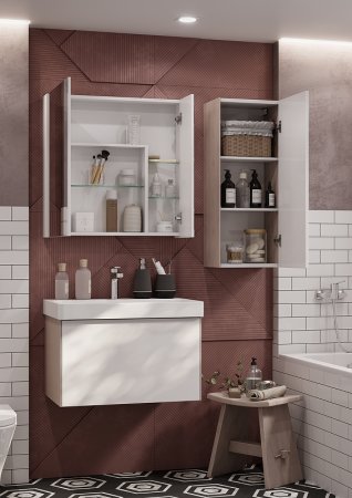 Зеркальный шкаф Aquaton Асти 70 1A263402AX010 Белый 