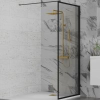 Душевая перегородка Paini 80 Walk-In 80F профиль Черный матовый стекло прозрачное