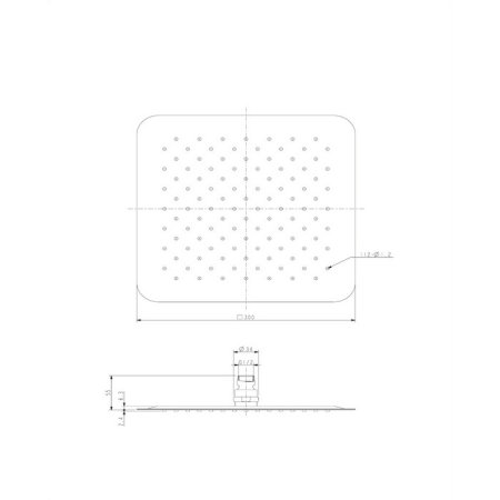 Верхний душ Omnires Ultra Slimline WGU230CR 