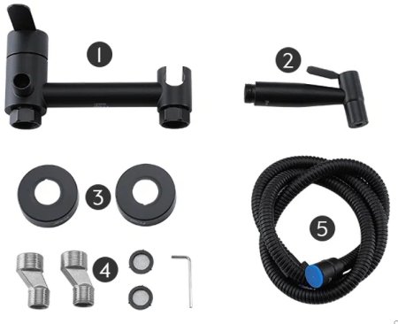 Гигиенический душ со смесителем Frap H801-6 F20801-6 Черный матовый 