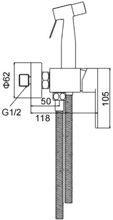 Гигиенический душ со смесителем Frap H801-6 F20801-6 Черный матовый 