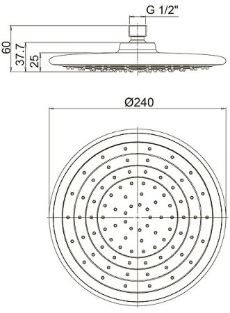 Верхний душ Paini 50CR759G5TB24E Хром 