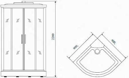Душевая кабина Timo Comfort T-8809 P F 