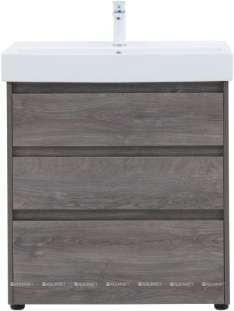 Тумба с раковиной Aquanet Nova Lite 75 дуб рошелье (3 ящика) 