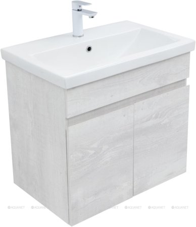 Тумба с раковиной Aquanet Оптима 70 бетон пайн (1 ящик, 2 дверцы) 