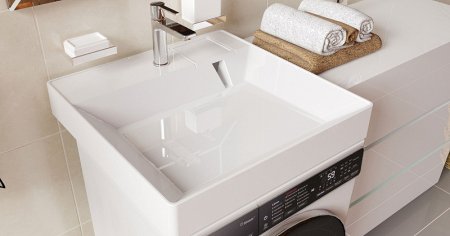 Раковина Azario Sharp 60 CS00078298 на стиральную машину Белая 