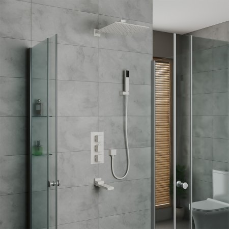 Душевая система D&K Bayern Liszt DA2515608A04 с термостатом Белый матовый 