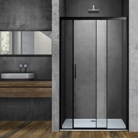 Душевая дверь Vincea Soft 120 VDS-3SO120CLB профиль Черный стекло прозрачное 