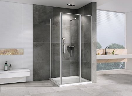 Душевой уголок Abber Sonnenstrand 100x85 AG04100S-S85 профиль Хром стекло прозрачное 