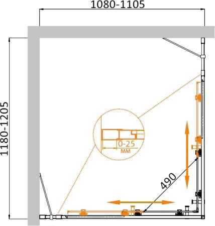 Душевой уголок Cezares Molveno AH 22 120/110 P Cr 