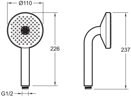 Ручной душ Jacob Delafon Nouvelle Vague E27796-BLE-BLV Черный матовый Синий 