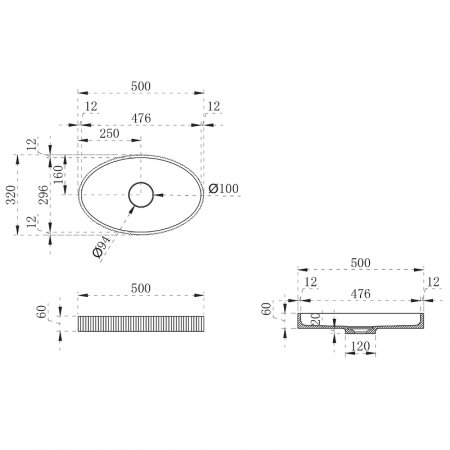 Раковина-чаша Abber Stein 50 AS2603Violett Фиолетовая 