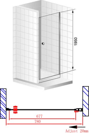Душевая дверь в нишу Cezares Elena B1 80 P Cr R 