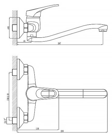Смеситель для кухни Rossinka B35-24 Хром 