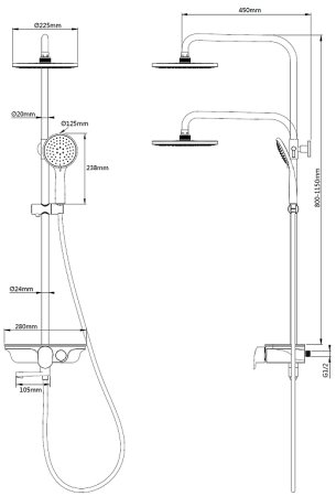 Душевая система WeltWasser WW DP 1020 WT 10000003185 Хром Белая 